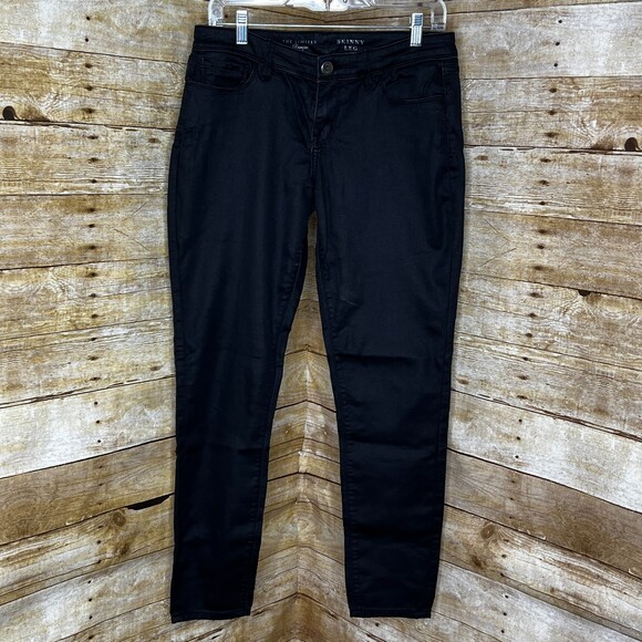 THE LIMITED BLACK SHINY STRETCH CASUAL EVERYDAY WEAR MODIST SKINNY JEANS SIZE 10 - Picture 1 of 9